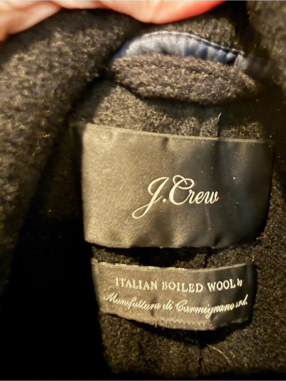 J.Crew Daphne Black Italian Boiled Wool Topcoat Tall 12
